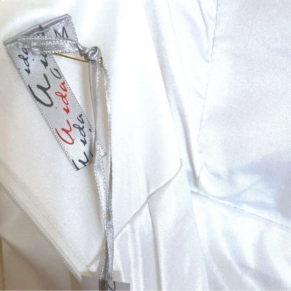 AIDA White Flapper Dress Rhinestones & Fringe Size Medium NWT - Picture 11 of 13